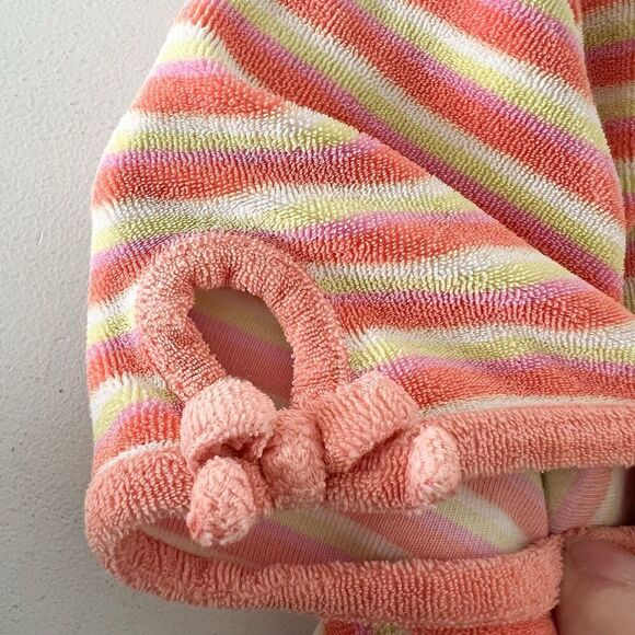 VTG Gymboree Terry Cloth Swim Cover Up Girls 12 Striped Full Zip Hooded Bathing - Picture 5 of 10